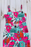 Western ranch girl one piece sleeveless girls boutique jumpsuit DLH2893 A11S1