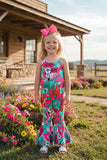 Western ranch girl one piece sleeveless girls boutique jumpsuit DLH2893 A11S1
