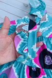 Western turquoise tiered swirl girls boutique dress DLH2895 2S1
