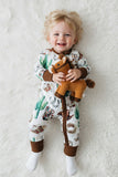 Western patterns long sleeve unisex infant baby boutique romper DLH2897