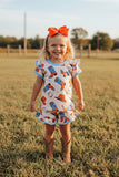 Western cowgirl ruffle top & shorts girls boutique set DLH2901