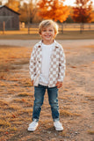 Western checkered long sleeve unisex kids boutique shirt DLH2903 11S1