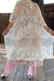 FW13034-2W White lace kimono