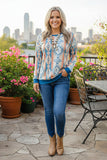 Western aztec print long sleeve women's boutique top GJQ10223 (AS5) FS12