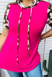 Western cowv hoodie & pink women's boutique top w/short sleeve GJQ10437 ES12