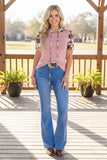 Western baby pink & cow hoodie women's boutique top GJQ10437-2 ES12