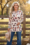 Western cow patterns long sleeve women's boutique top Southern Stitch GJQ12197