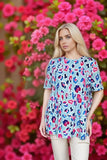 Women's clothing suppliers Leopard baby doll women blouse & short sleeve GJQ14495 (DS8)