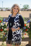 GJQ14616 Leopard printed w/tassels women vest /cardigan IS14(IS14)