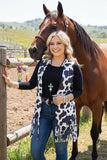 GJQ14616 Leopard printed w/tassels women vest /cardigan IS14(IS14)