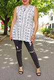 Women's top suppliers Aztec printed & sleeveless & strings GJQ14967 (CS3