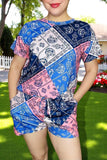 Women's clothing wholesale Paisley top & shorts w/pockets 2pc sets GJQ15391