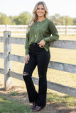 Western Green & lace patchwork long sleeve women's boutique tops GJQ15536 (AS7)