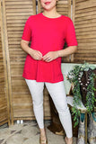 Chic fuchsia short sleeve women's boutique tops Southern Stitch GJQ15567 (DS4)