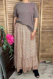 Women's clothing suppliers leopard printed long skirt elastic waist band GJQ15827 IS12