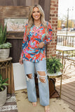 Western floral print long sleeve women's boutique top Southern Stitch GJQ15632 BS5