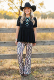 Western Aztec printed flare legs women's boutique pants GJQ15654 IS22