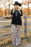 Western Aztec printed flare legs women's boutique pants GJQ15654 IS22