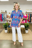 Western tribal pattern short sleeve women's boutique top Southern Stitch GJQ15883 CS12