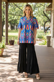 Western tribal pattern short sleeve women's boutique top Southern Stitch GJQ15883 CS12