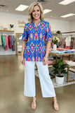 Western tribal pattern short sleeve women's boutique top Southern Stitch GJQ15883 CS12