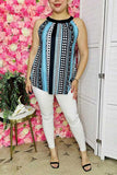 Women tops wholesale Multi color serape printed & sleeveless top GJQ15986