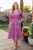 Chic women boutioque dress & 3/4 sleeve and pockets Southern Stitch GJQ15990 AFloor