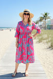 Chic women boutioque dress & 3/4 sleeve and pockets Southern Stitch GJQ15990 AFloor