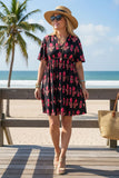 Western chic floral short sleeves women boutique dress GJQ16149 (AS2)