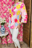 Shop women's clothing online Floral printed 3/4 sleeves & v-neckline GJQ16163 ES8