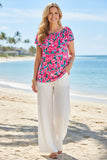Chic Floral printed & off shoulder women's boutique top Southern Stitch GJQ16271 DS5