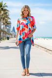 Trendy Abstract high low style women's boutique blouse Southern Stitch GJQ16290 (CS2)