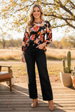 Trendy floral long sleeve women's boutique top Southern Stitch GJQ16325 FS5