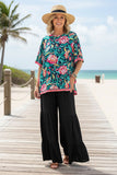 Chic floral printed poncho casual loose women's boutique blouse Southern Stitch GJQ16326 (CS2)