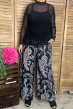 Southern Stitch Western paisley printed wide leg women pant GJQ17010