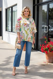 Luxury tropical print batwing sleeve women boutique blouse Southern Stitch GJQ17179 (CS2)