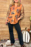 Western patterns & leopard long sleeve women's boutique top Southern Stitch GJQ17207(CS4)