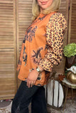 Western patterns & leopard long sleeve women's boutique top Southern Stitch GJQ17207(CS4)