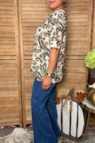 Western floral print short sleeve beige women's boutique top Southern Stitch GJQ17243 DS3