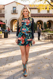 Western cactus & black long sleeve women's boutique set Southern Stitch GJQ17300