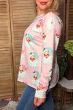 Western Christmas santa pink sweatshirt women's boutique top Southern Stitch GJQ17303