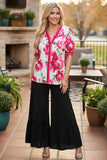 Trendy floral print short sleeve women's boutique top Southern Stitch GJQ17388