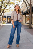 Western brown stripe & leopard short sleeve women's boutique blouse Southern Stitch GJQ17394