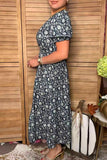 Western floral puff sleeve maxi women's boutique dress Southern Stitch GJQ17418