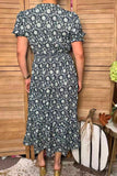 Western floral puff sleeve maxi women's boutique dress Southern Stitch GJQ17418