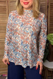 Western paisley floral sheer women's boutique top Southern Stitch GJQ17426