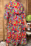 Western floral patterns print short sleeve maxi women's boutique dress Southern Stitch GJQ17459