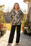 Western floral print 3/4 sleeve women's boutique top Southern Stitch GJQ17462