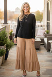 Trendy floral pattern black lace women's boutique top Southern Stitch GJQ17463