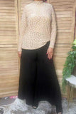 Trendy floral pattern beige lace women's boutique top Southern Stitch GJQ17464